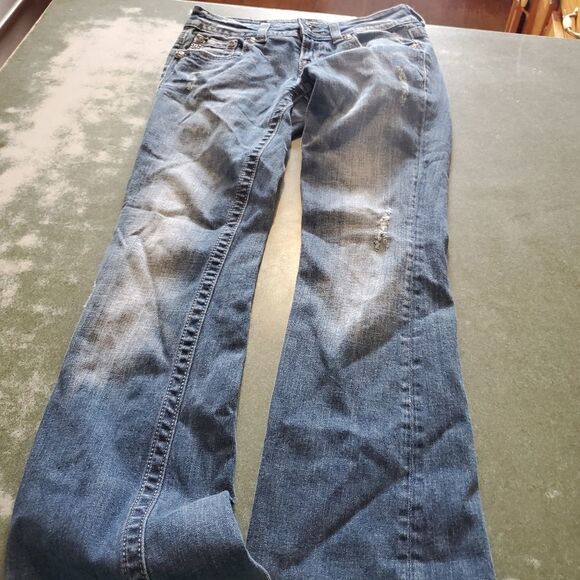 Miss Me blingy chain pocket boot cut jeans sz 27 - Picture 3 of 6